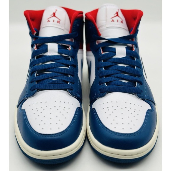 NEW Nike Air Jordan 1 Mid USA French Blue Red White BQ6472-146 Women's Sz Multi - Picture 2 of 6